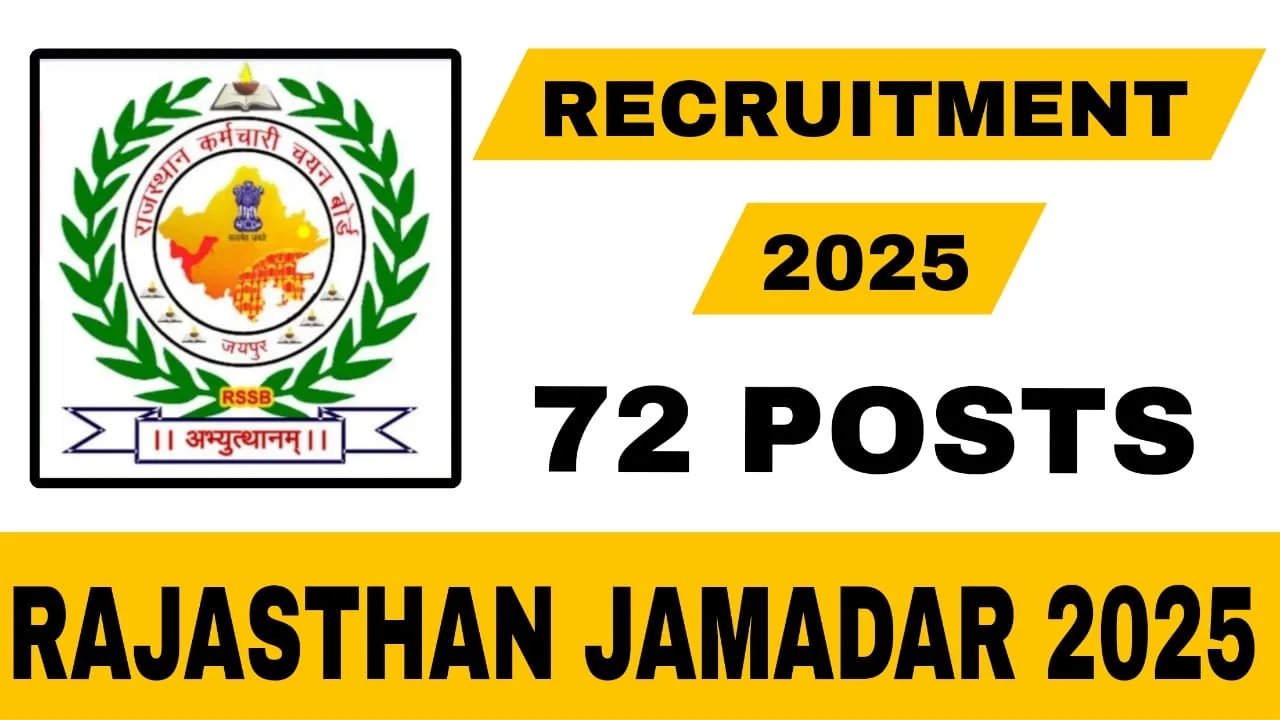 Rajasthan Jamadar Bharti 2025